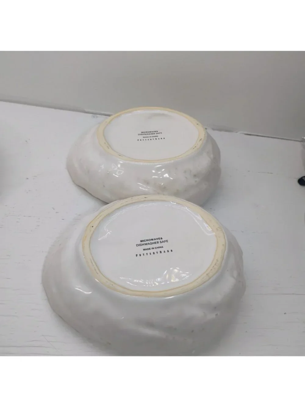 Pottery Barn Abalone Iridescent Oyster Shell Soup Salad Bowls Set of 2